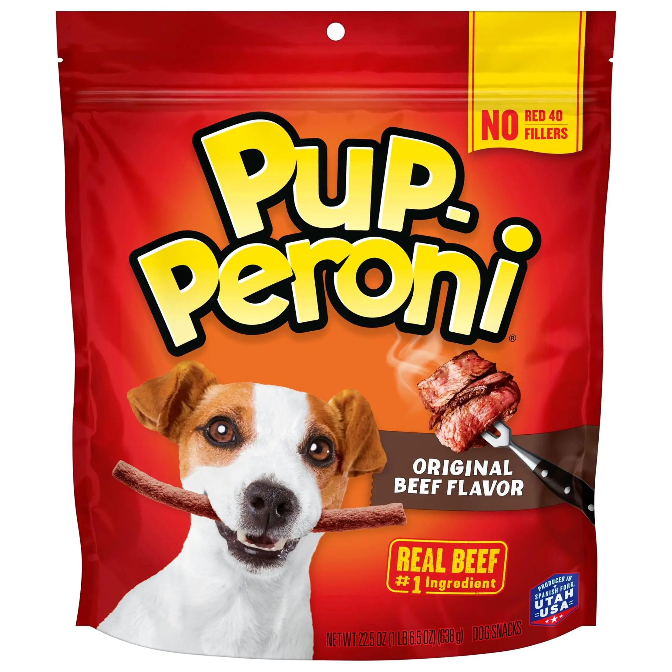 GYCO Pup-Perroni Original Beef Flavor Dog Treats 22.5oz Bag. Soft and Chewy Dog Treats.